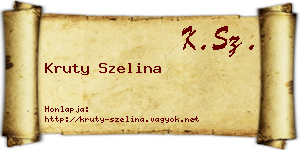Kruty Szelina névjegykártya